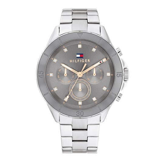Tommy Hilfiger Women’s Sporty Silver Watch with Gray Dial - 1782742