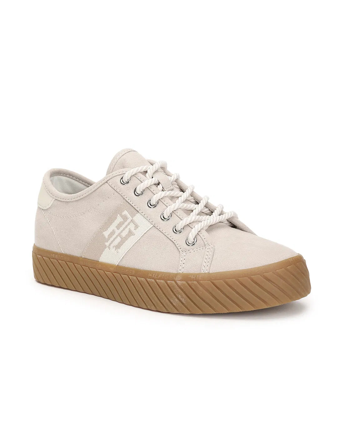 Tommy Hilfiger Women Solid Lace Up Hartliy Sneakers - Beige