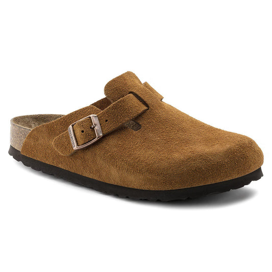 Birkenstock Boston Soft Footbed Suede Leather - Brown