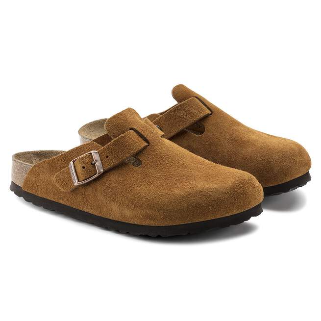 Birkenstock Boston Soft Footbed Suede Leather - Brown