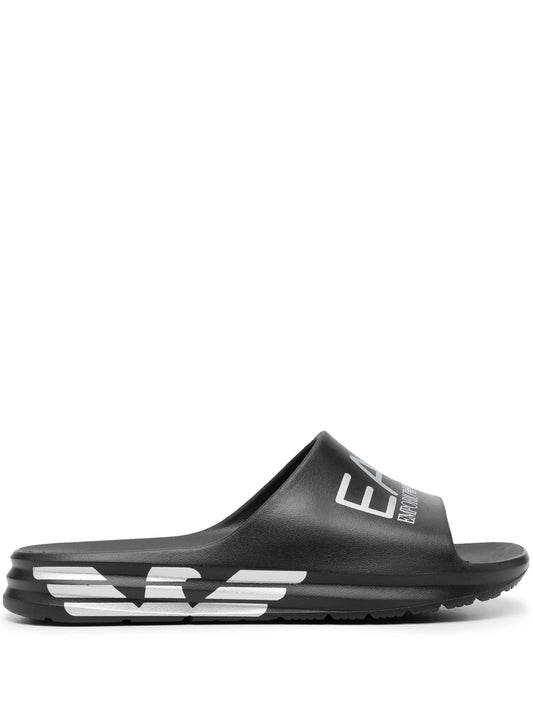EA7 Emporio Armani Crusher Distance slides with big-sized logo - أسود