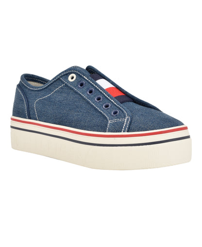 Tommy Hilfiger Women's Balie Casual Platform Slip on Sneakers - Navy Stripe Multi