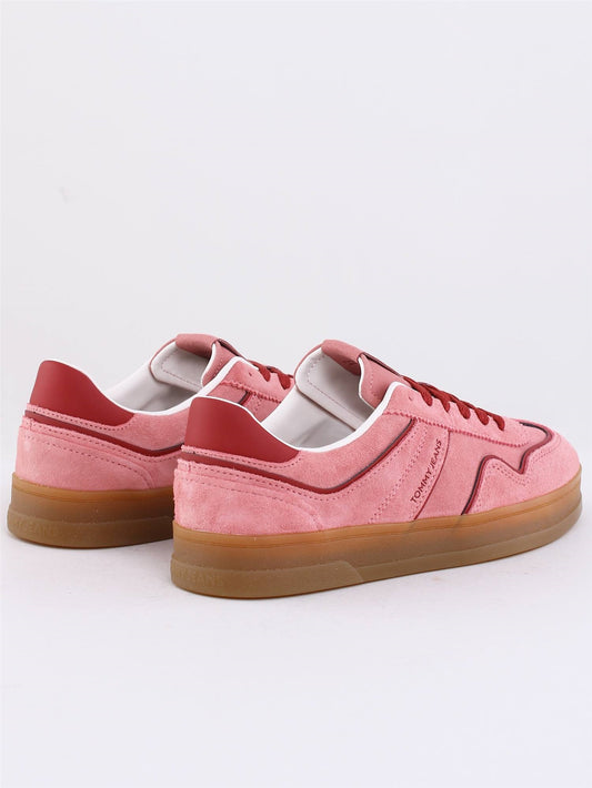 Tommy Jeans Womens The Greenwich Suede Detail Trainers - Tahiti Berry