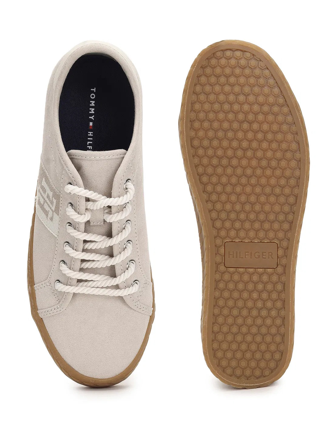 Tommy Hilfiger Women Solid Lace Up Hartliy Sneakers - Beige