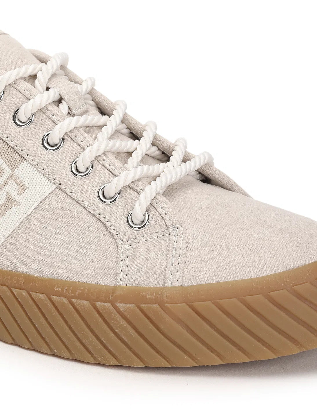 Tommy Hilfiger Women Solid Lace Up Hartliy Sneakers - Beige
