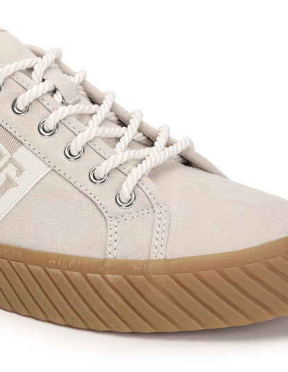 Tommy Hilfiger Women Solid Lace Up Hartliy Sneakers - Beige
