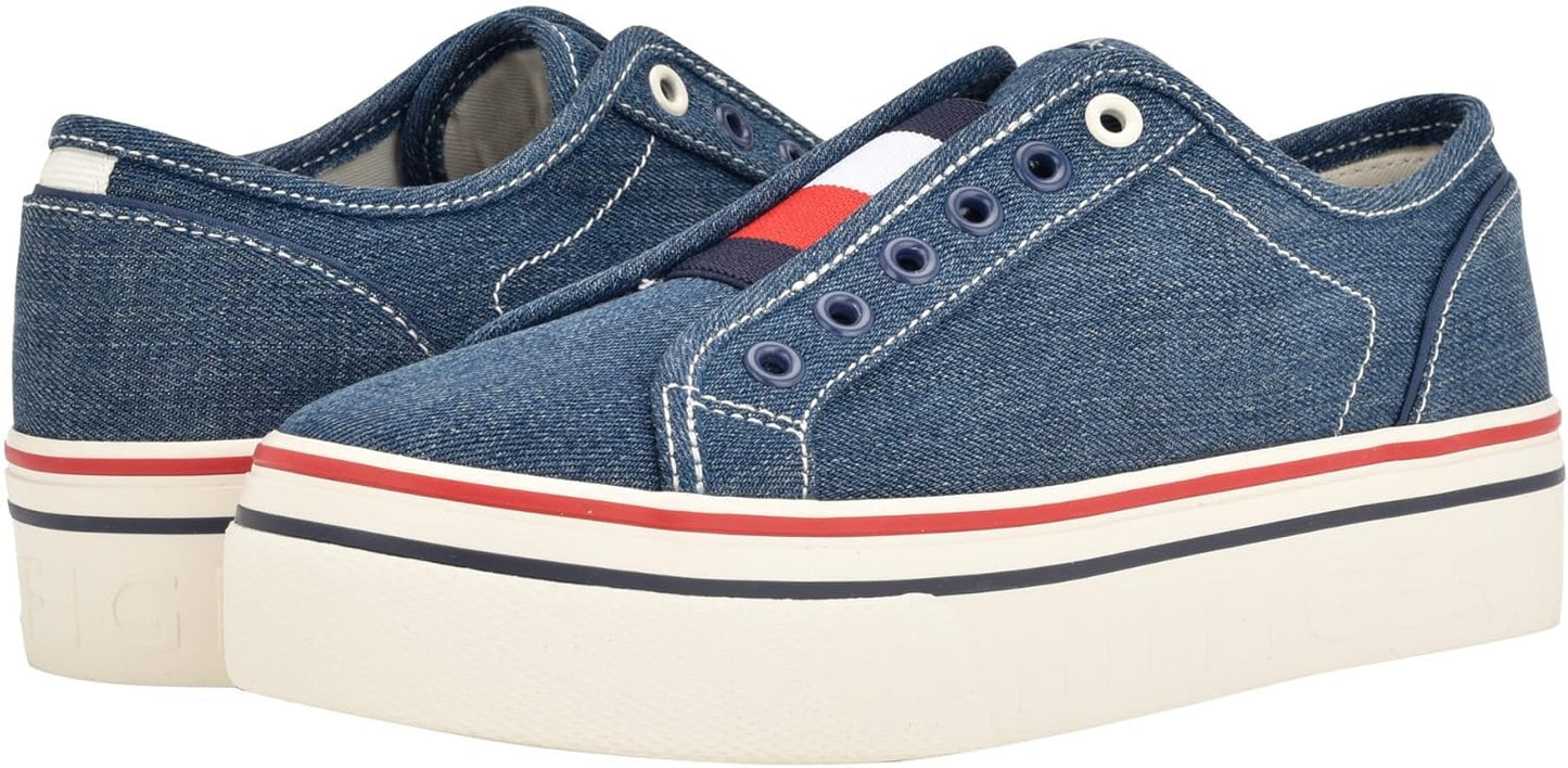 Tommy Hilfiger Women's Balie Casual Platform Slip on Sneakers - Navy Stripe Multi