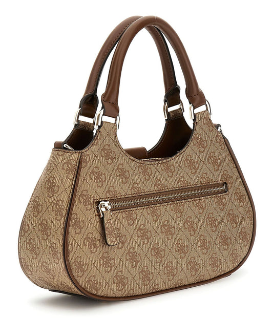 GUESS Nolana Girlfriend Satchel Latte Logo - Brown