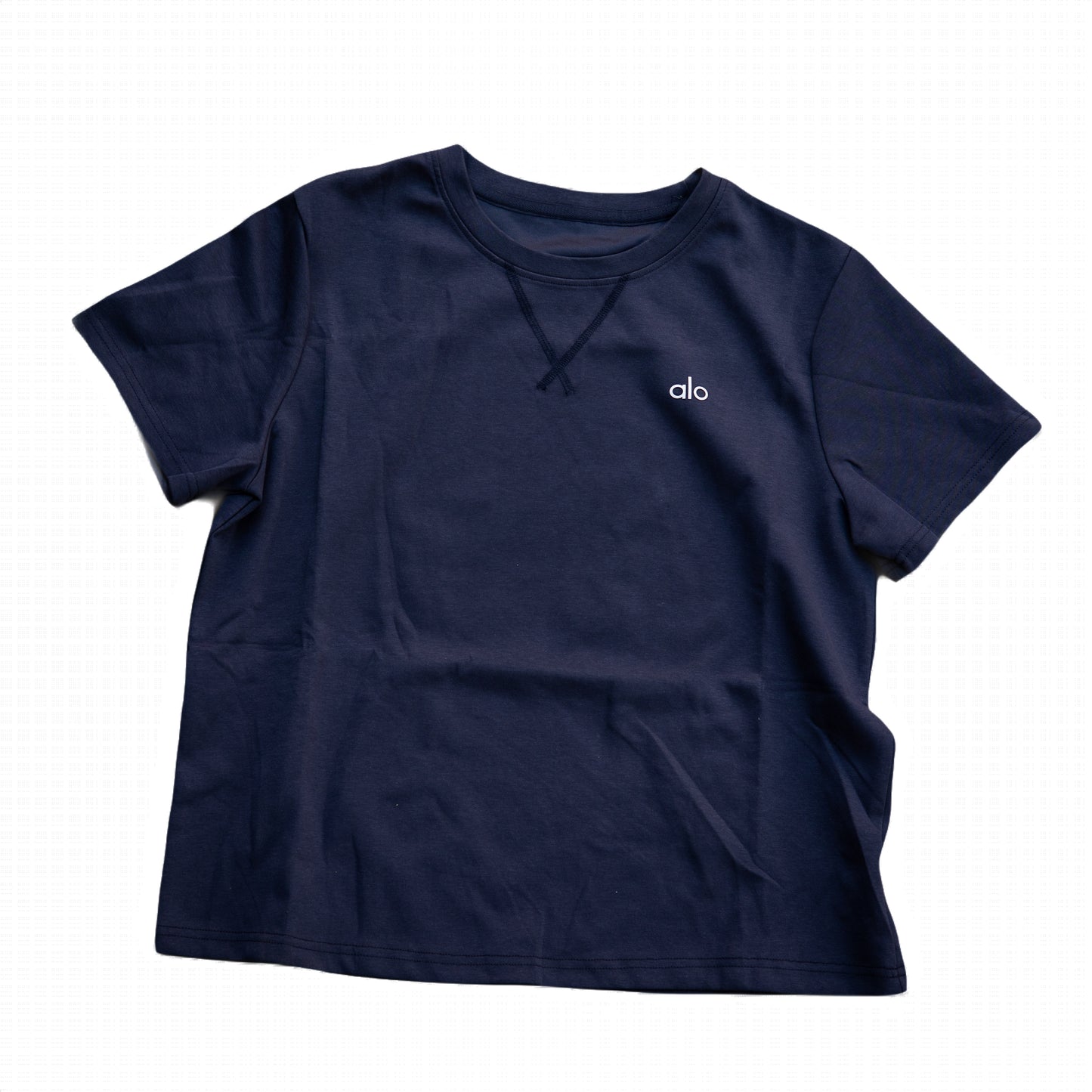 Alo Yoga Essential Short & Crew Neck Tee Set - Navy Blue