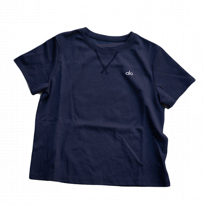 Alo Yoga Essential Short & Crew Neck Tee Set - Navy Blue