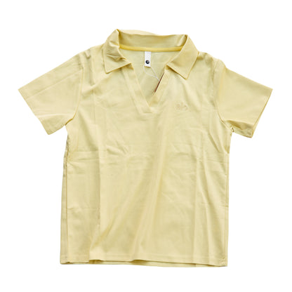 Alo Yoga Wide-Leg Sweatpant & V-Neck Polo Crop Top Set (Butter Yellow)