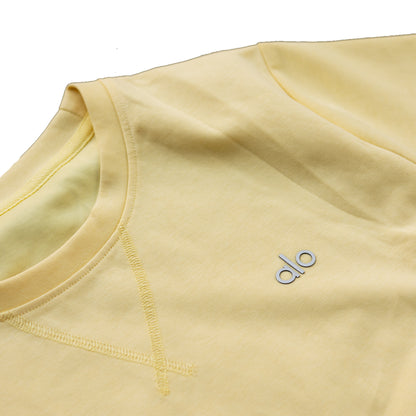 Alo Yoga Essential Short & Crew Neck Tee Set - Butter Yellow