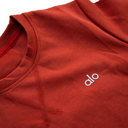 Alo Yoga Essential Short & Crew Neck Tee Set - Burnt Orange