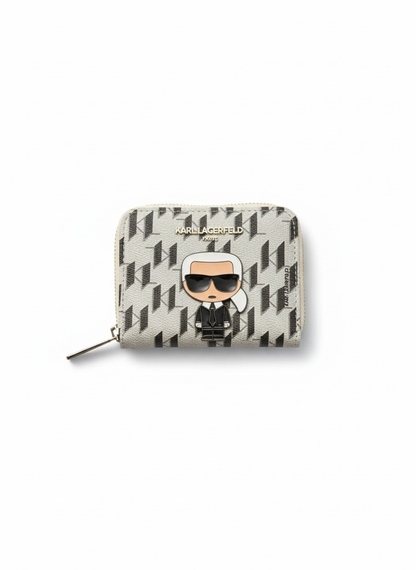Karl Lagerfeld K/Ikonik Monogram Zip Wallet