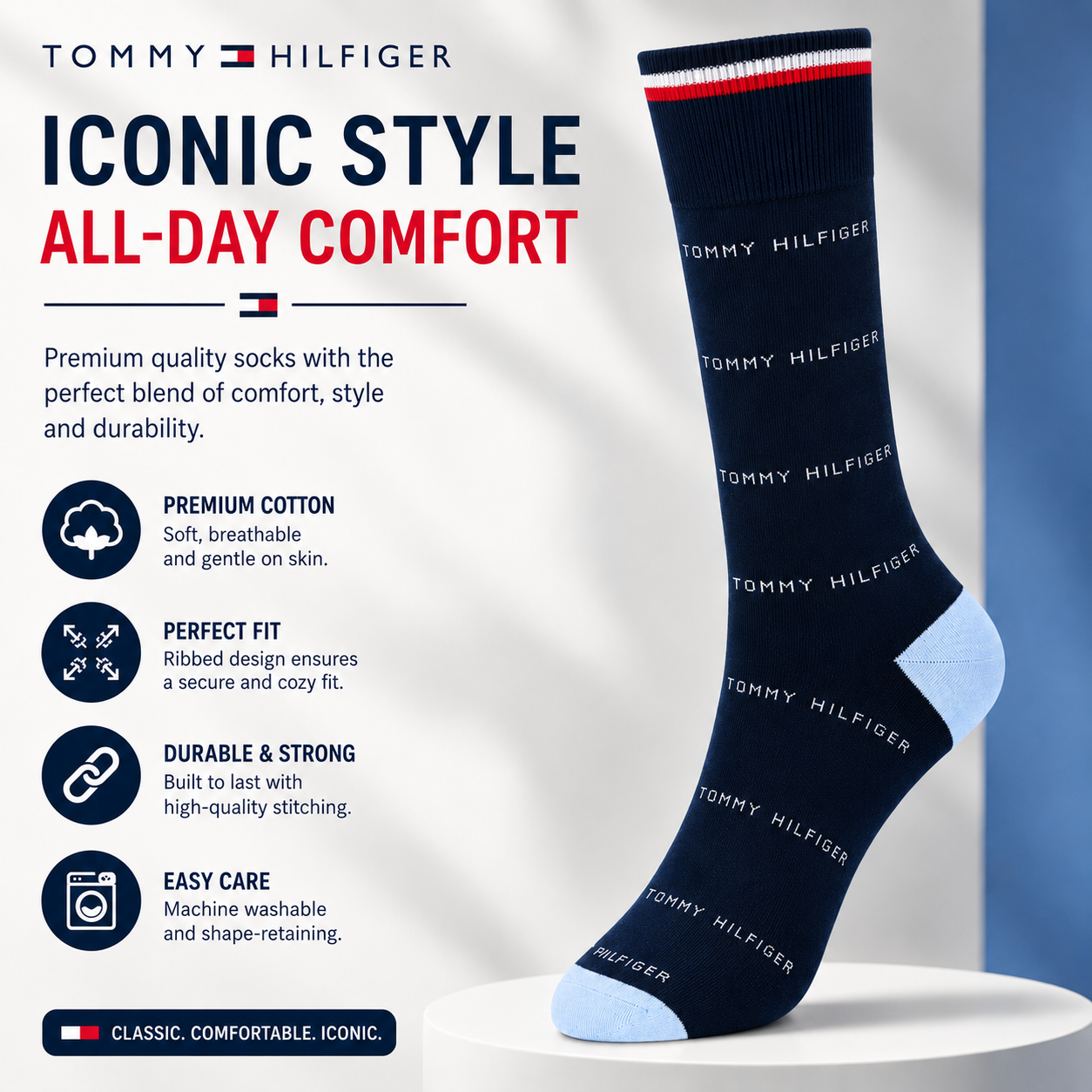 Tommy Hilfiger Dress Men Socks - Navy