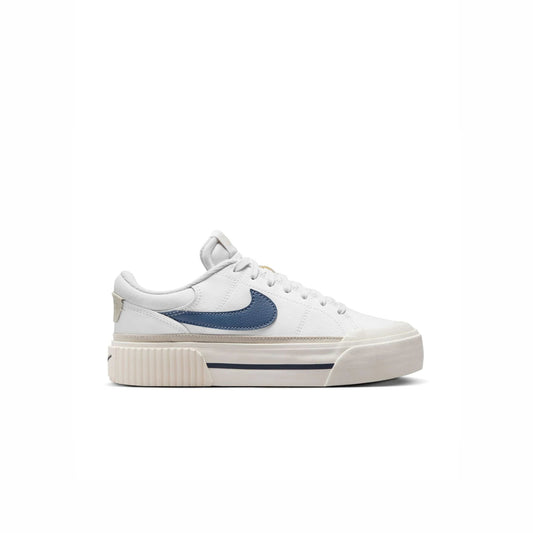 Nike White Court Legacy Lift Platform Trainers - White/Navy (Mirror Original)