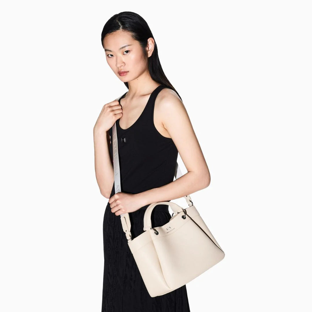 Armani Exchange Medium Top Handle Tote Bag Women - Beige