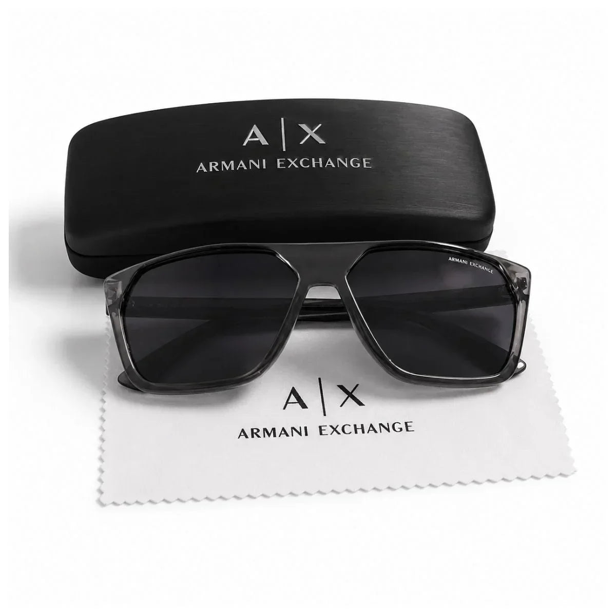 Armani Exchange Rectangula Frame Sunglasses Unisex - BLK
