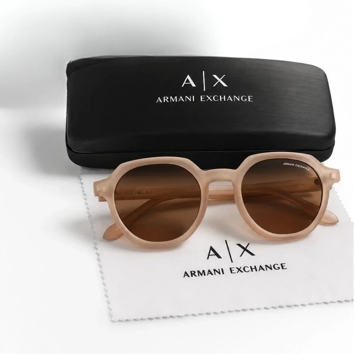 Armani Exchange Round Phantos Frame Sunglasses Women - BEG