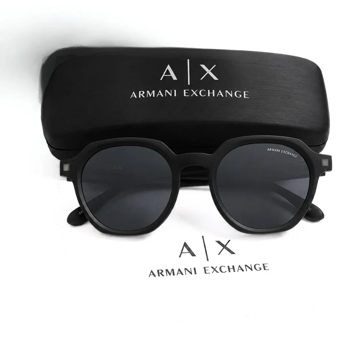 Armani Exchange Round Phantos Frame Sunglasses Unisex - GRY
