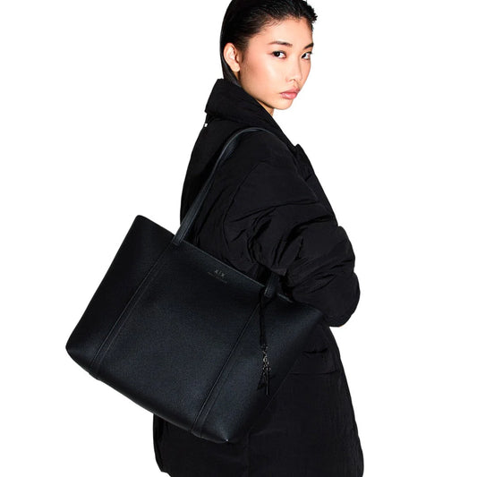 Armani Exchange Shoppers Top Handle Tote Bag - Black