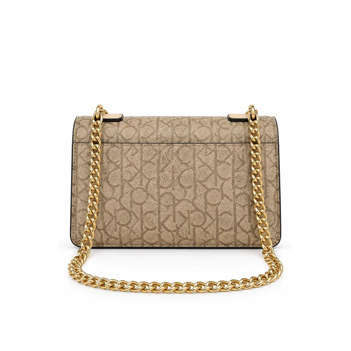 Calvin Klein Monogram Shoulder Bag Beige chain