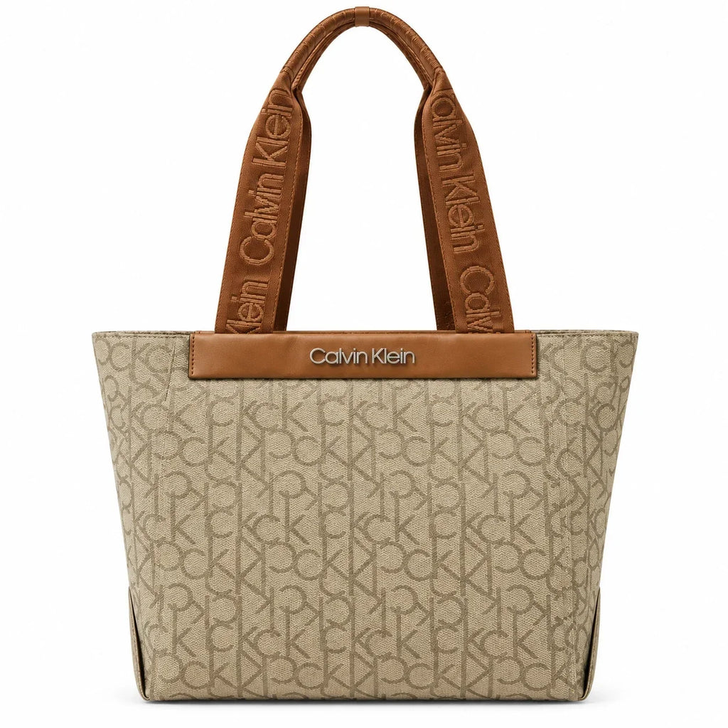 Calvin Klein Monogram Tote Bag Beige