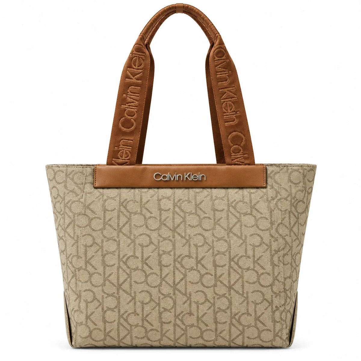 Calvin Klein Monogram Tote Bag Beige