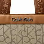 Calvin Klein beige monogram tote bag detail