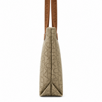 Calvin Klein beige monogram tote bag side view