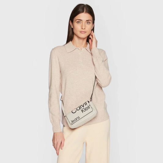 Calvin Klein Jeans Handbag Sleek Flap Conv Sb20 Aop K60K610062-CRM