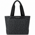 Calvin Klein black monogram tote bag front