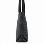 Calvin Klein black monogram tote bag side detail