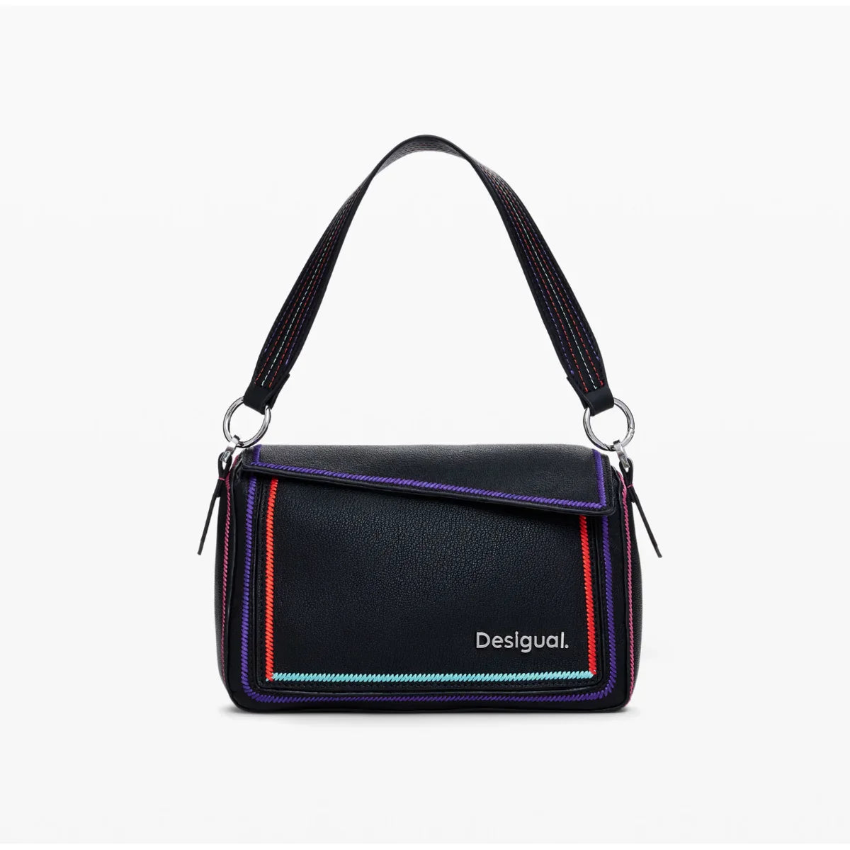 Desigual Multilineal with zipper handbag Women - BLK