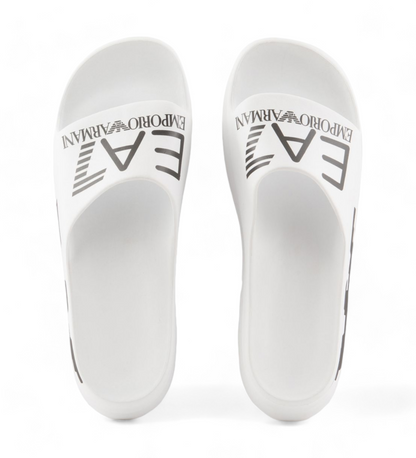 EA7 Emporio Armani Crusher Distance slides with oversized logo - White
