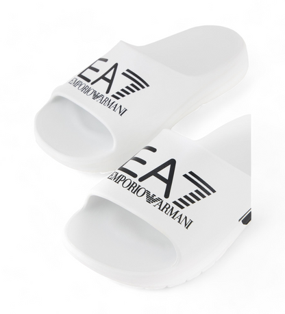 EA7 Emporio Armani Crusher Distance slides with oversized logo - White