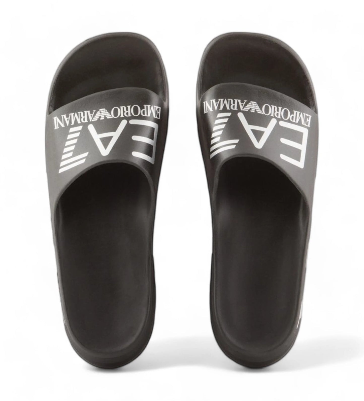 EA7 Emporio Armani Crusher Distance slides with oversized logo - Black