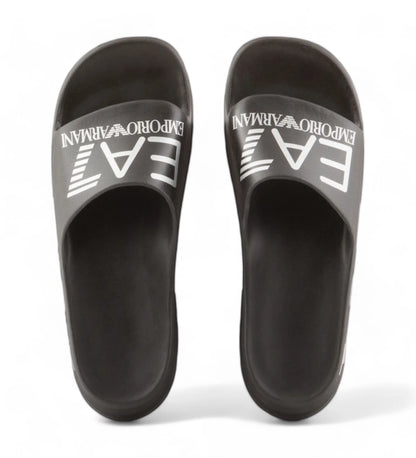 EA7 Emporio Armani Crusher Distance slides with oversized logo - Black