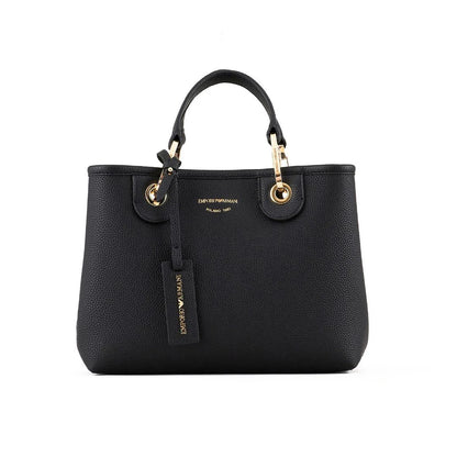 Emporio Armani MyEA Small Shopper Bag with Deer-Print Finish Y3D166 YFO5B-BLK