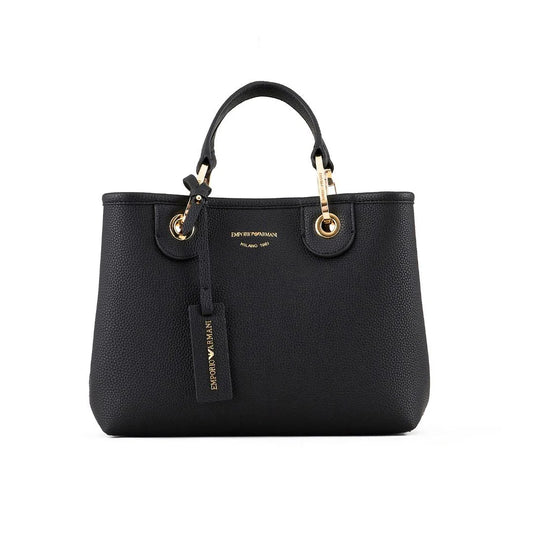 Emporio Armani MyEA Small Shopper Bag with Deer-Print Finish Y3D166 YFO5B-BLK