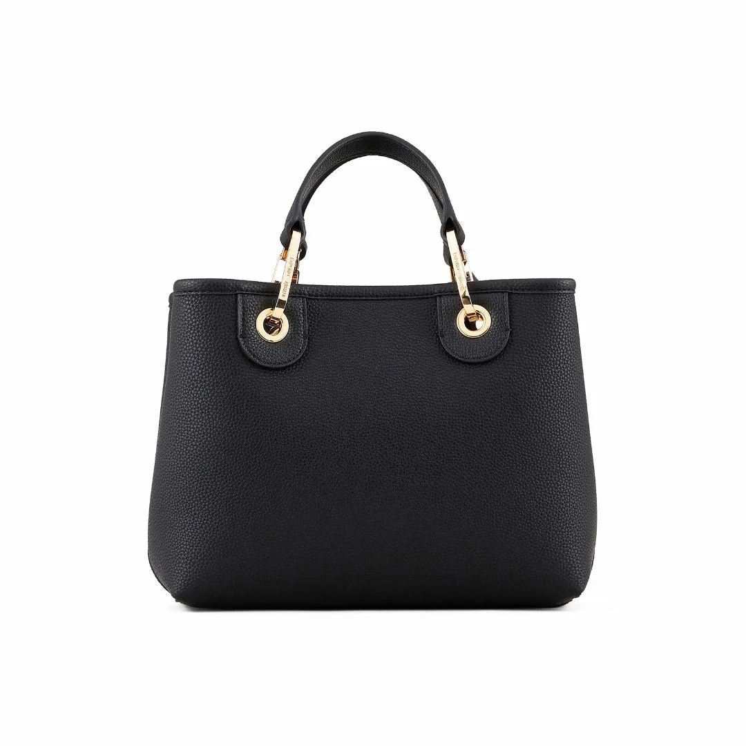 Emporio Armani MyEA Small Shopper Bag with Deer-Print Finish Y3D166 YFO5B-BLK