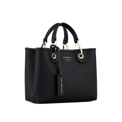 Emporio Armani MyEA Small Shopper Bag with Deer-Print Finish Y3D166 YFO5B-BLK