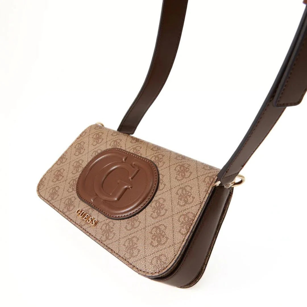 GUESS Eco Mietta Flap Shoulder Bag - Beige