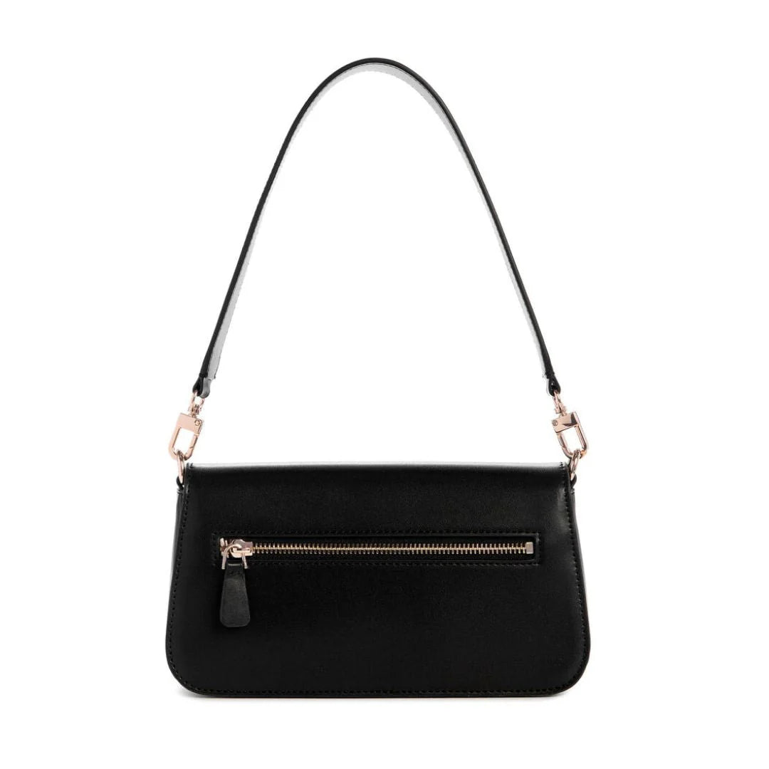 GUESS Eco Mietta Flap Shoulder Bag - Black