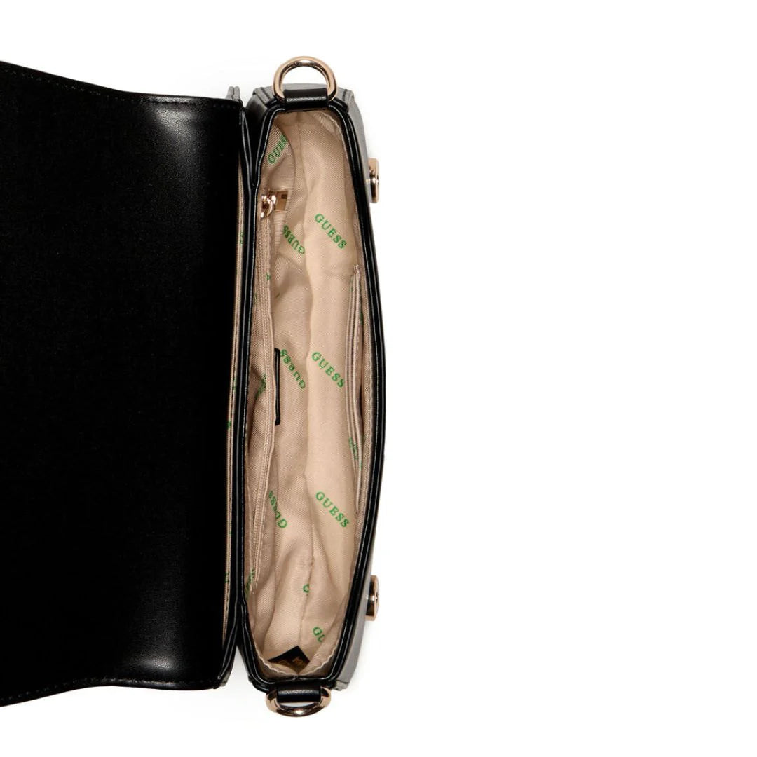 GUESS Eco Mietta Flap Shoulder Bag - Black