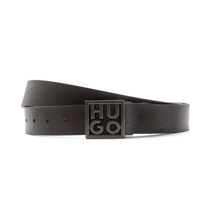 Hugo Boss Monogram Logo Reversible Leather Belt – Black/Brown