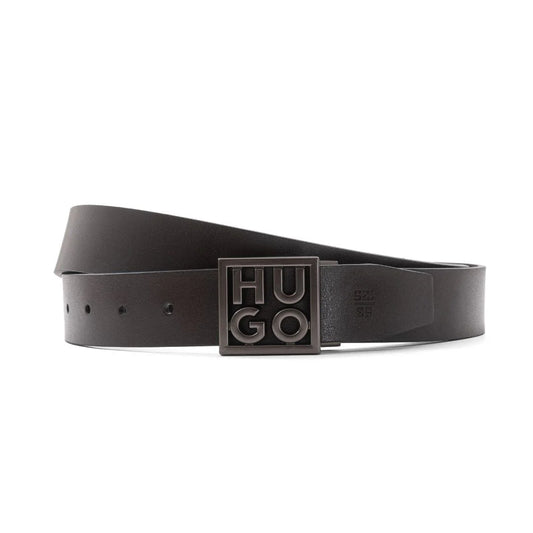 Hugo Boss Monogram Logo Reversible Leather Belt – Black/Brown