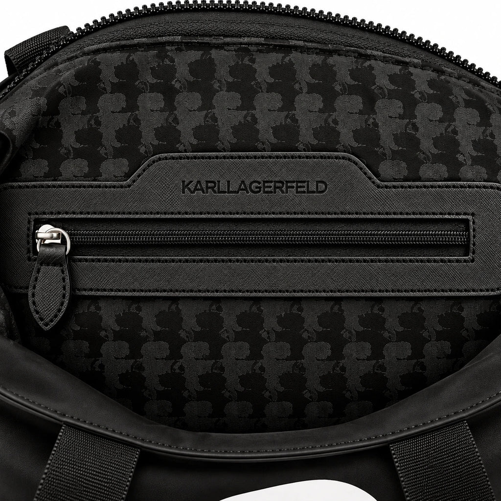 Karl Lagerfeld Paris black tote bag interior detail