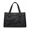 Karl Lagerfeld Paris black striped tote bag front
