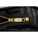 Karl Lagerfeld Paris black tote bag zipper detail